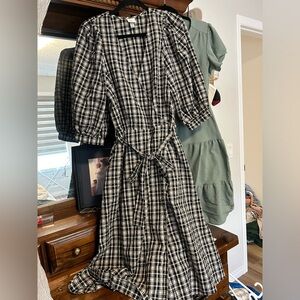 a new day - gingham wrap dress (medium)